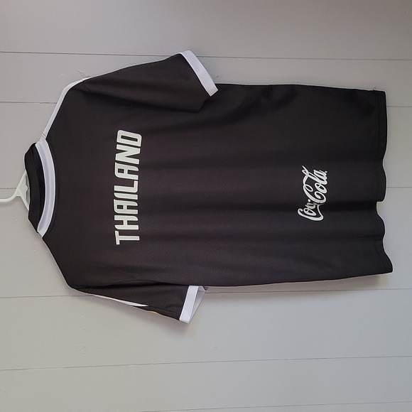 Thailand Soccer Jersey Men's Large Black Short Sleeve Chang Polo Shirt - Picture 2 of 11